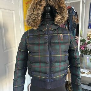 Polo bear Ralph Lauren Plaid Puffer Jacket